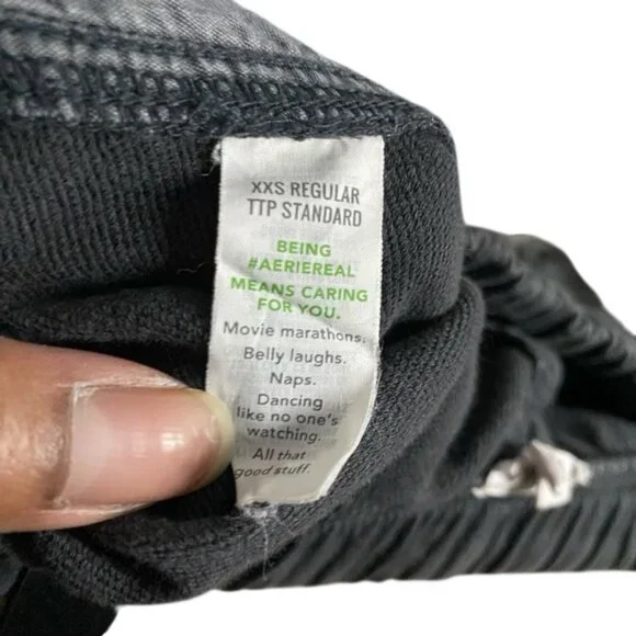 Aerie Women's Smoked Gray Me-Day Tie Waist Wide Leg Casual Pant - Picture 5 of 9